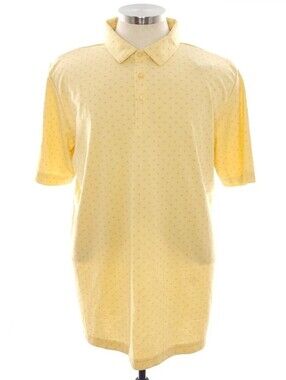 Travis Mathew Bamboo Calm No Logo Heather Golden Cream Golf Polo Shirt Small